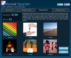 Recognise sounds and pronunciation of Spanish words with MegaAudio 